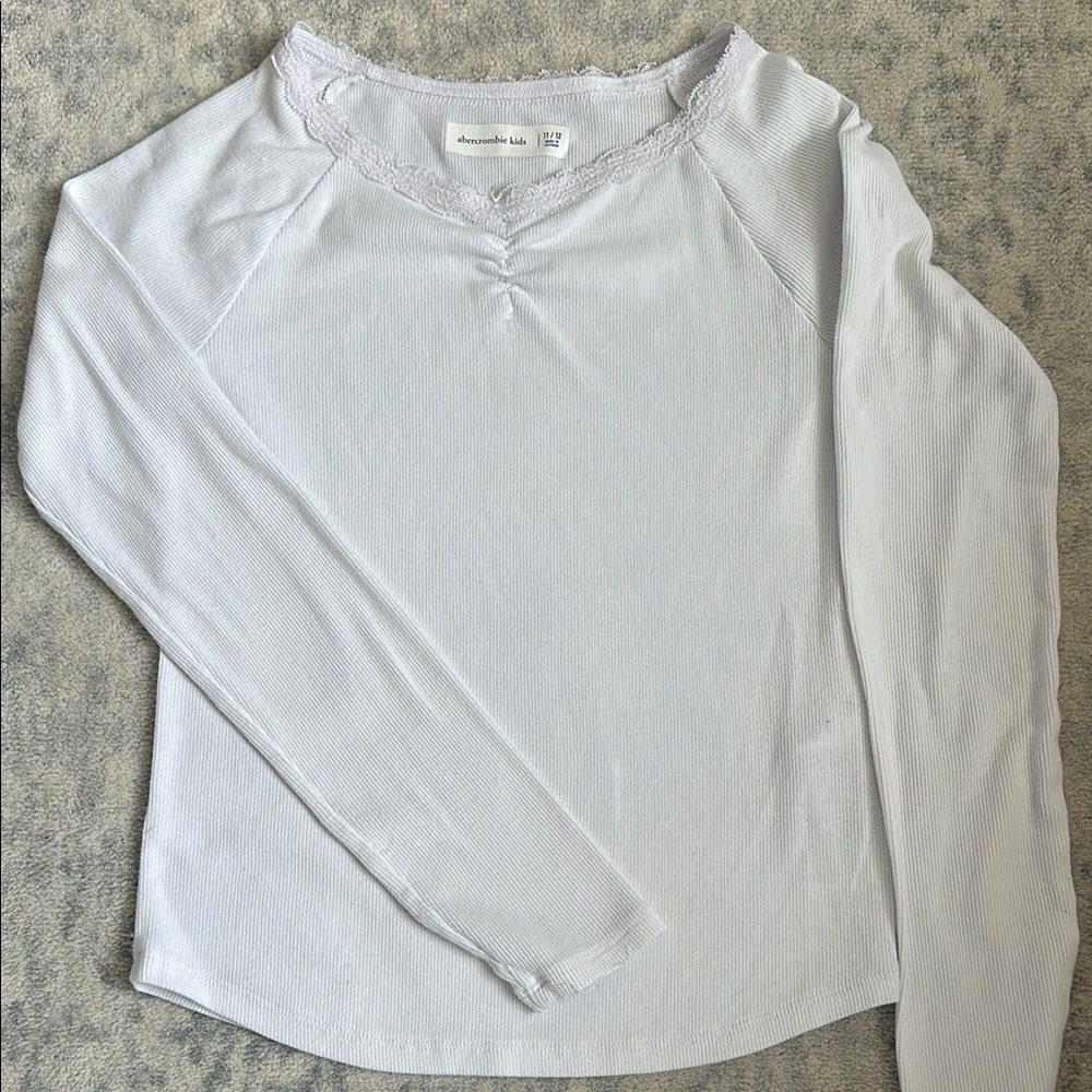 Women's White Long Sleeve Top